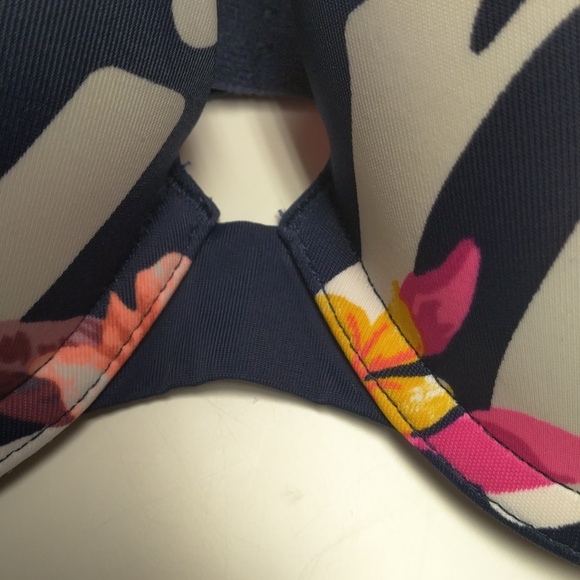 NWT Victoria's Secret Pink WearEverywhere Wire Push-up 36A Navy Blue w/Floral - Picture 8 of 13